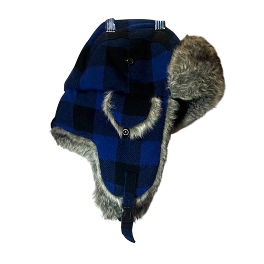 Chaos Men’s Blue Black Buffalo Plaid Muscle Trapper Hat